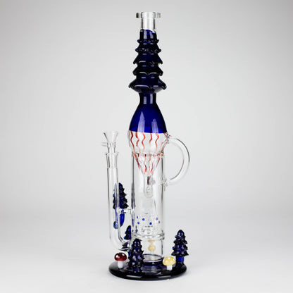 17" Enchanted Forest Glass Bong – Stemless Recycler with 14mm Bowl Joint