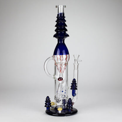 17" Enchanted Forest Glass Bong – Stemless Recycler with 14mm Bowl Joint