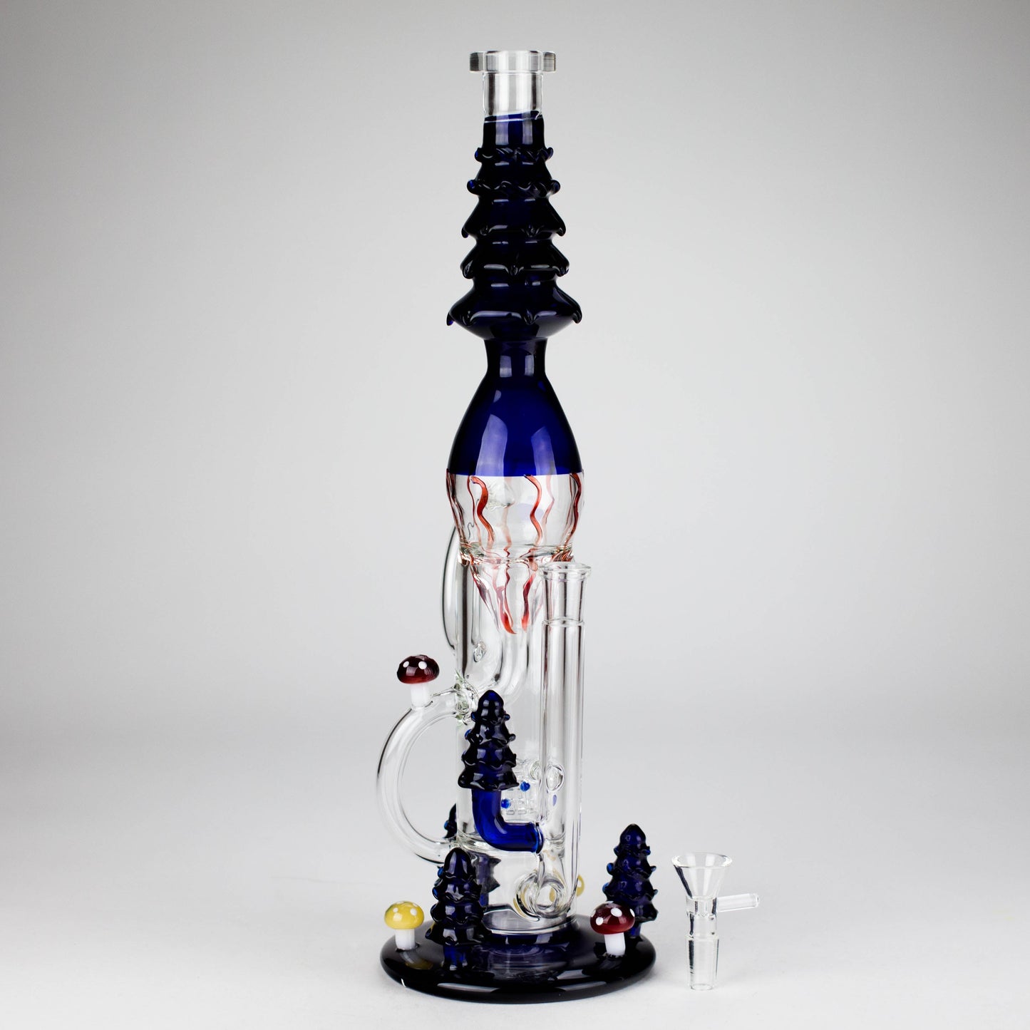 17" Enchanted Forest Glass Bong – Stemless Recycler with 14mm Bowl Joint