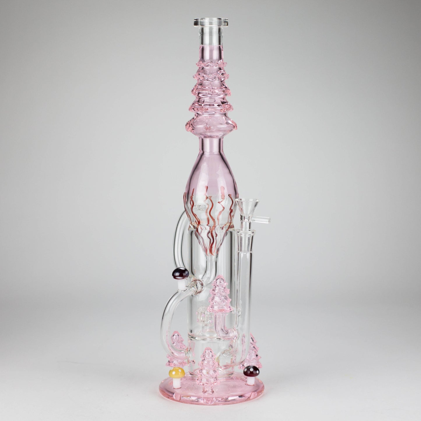 17" Enchanted Forest Glass Bong – Stemless Recycler with 14mm Bowl Joint