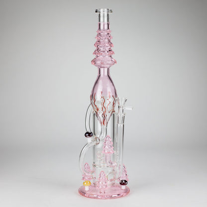 17" Enchanted Forest Glass Bong – Stemless Recycler with 14mm Bowl Joint