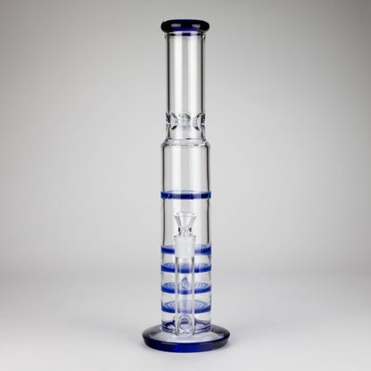 17" Blue Honeycomb Cycler Glass Bong – 4 Honeycomb Diffusers