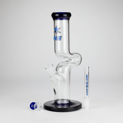 NG | 12" Zong Straight Bong – Colored Base & Slitted Downstem [G1103]