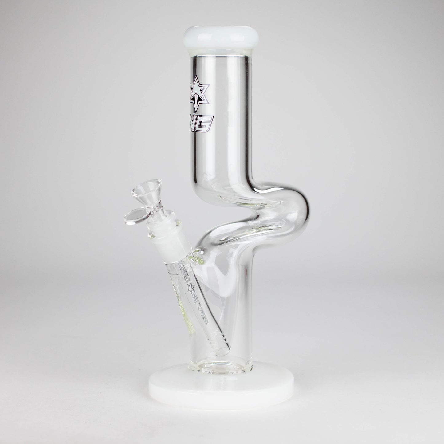 NG | 12" Zong Straight Bong – Colored Base & Slitted Downstem [G1103]