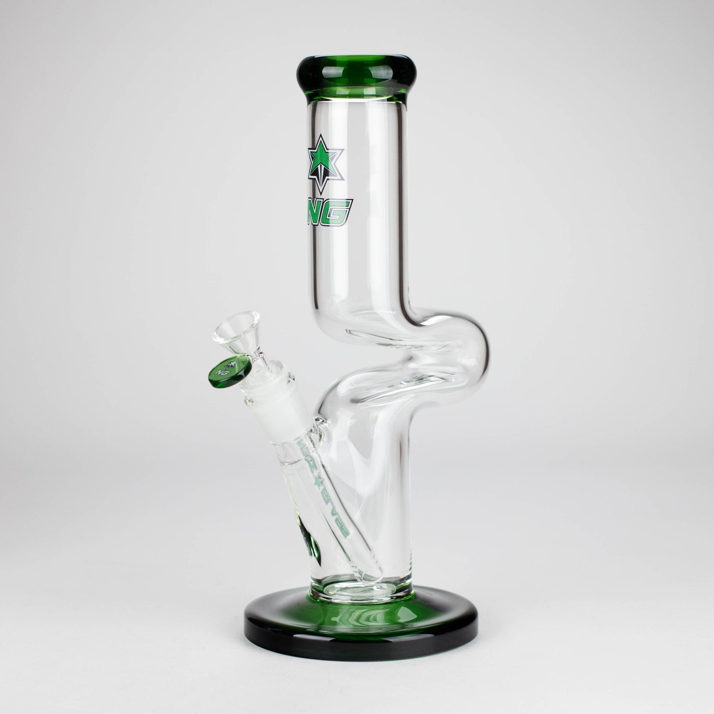 NG | 12" Zong Straight Bong – Colored Base & Slitted Downstem [G1103]