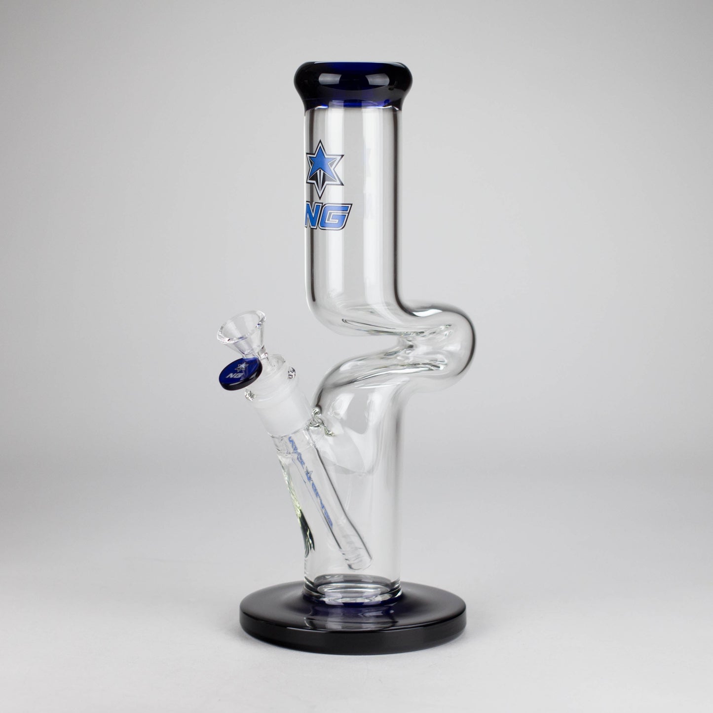 NG | 12" Zong Straight Bong – Colored Base & Slitted Downstem [G1103]