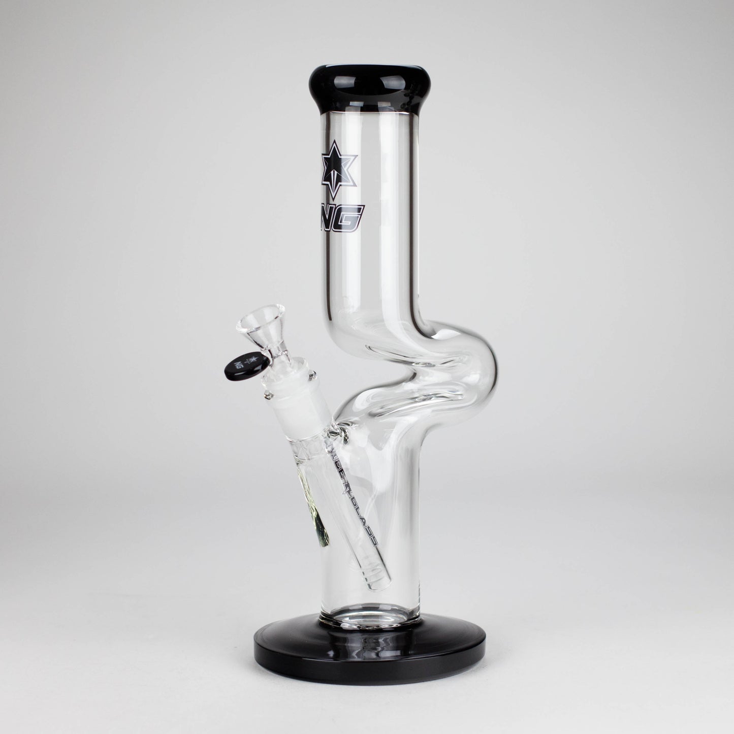 NG | 12" Zong Straight Bong – Colored Base & Slitted Downstem [G1103]