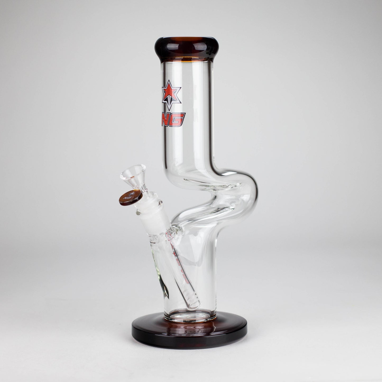 NG | 12" Zong Straight Bong – Colored Base & Slitted Downstem [G1103]