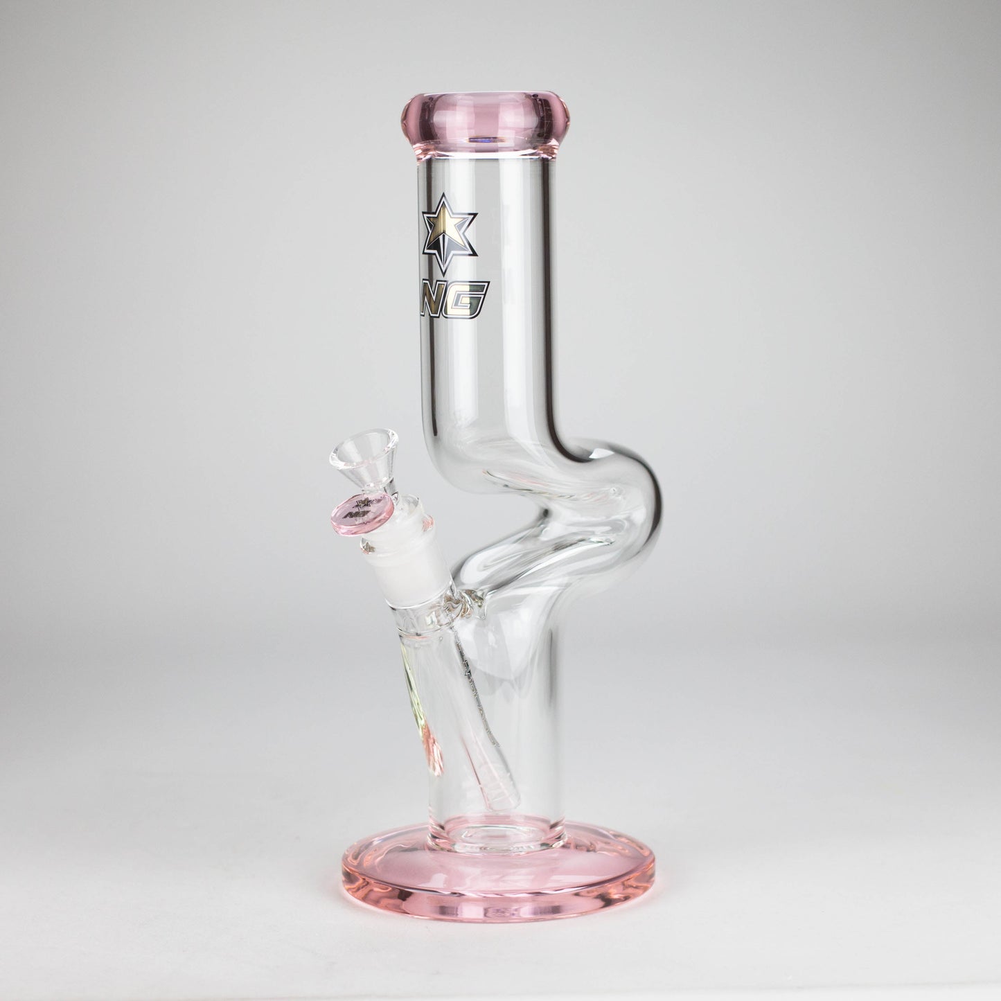 NG | 12" Zong Straight Bong – Colored Base & Slitted Downstem [G1103]