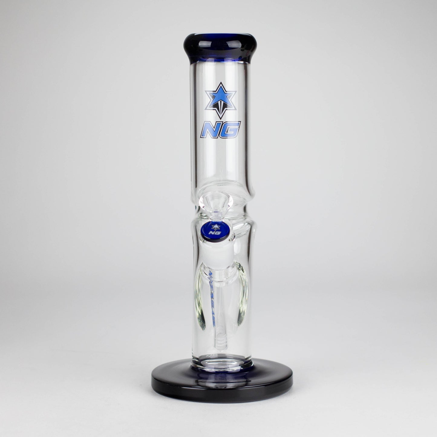 NG | 12" Zong Straight Bong – Colored Base & Slitted Downstem [G1103]