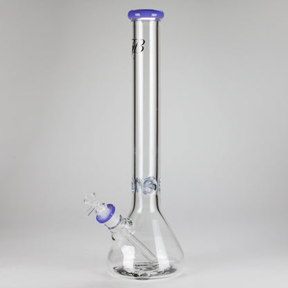 GB | 17" Tall Color Accented Beaker Bong – Slim Straight Tube with Downstem and Bowl