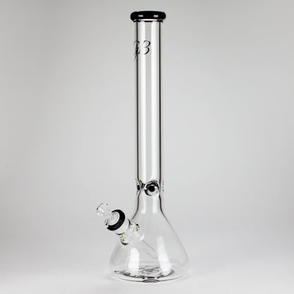 GB | 17" Tall Color Accented Beaker Bong – Slim Straight Tube with Downstem and Bowl