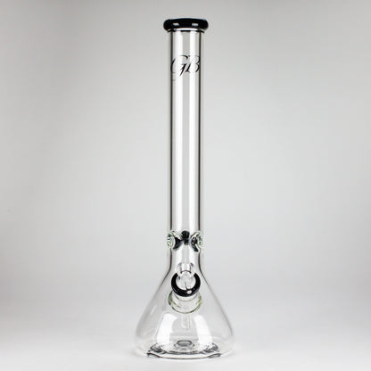 GB | 17" Tall Color Accented Beaker Bong – Slim Straight Tube with Downstem and Bowl