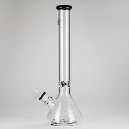 GB | 17" Tall Color Accented Beaker Bong – Slim Straight Tube with Downstem and Bowl
