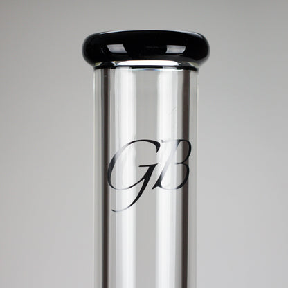 GB | 17" Tall Color Accented Beaker Bong – Slim Straight Tube with Downstem and Bowl