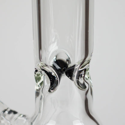 GB | 17" Tall Color Accented Beaker Bong – Slim Straight Tube with Downstem and Bowl