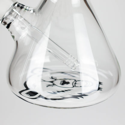 GB | 17" Tall Color Accented Beaker Bong – Slim Straight Tube with Downstem and Bowl