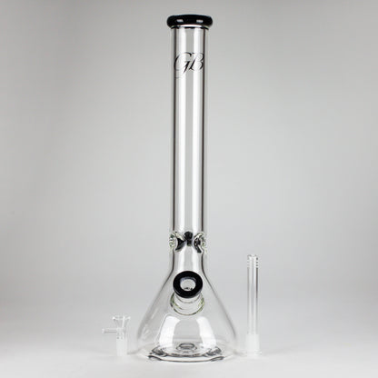 GB | 17" Tall Color Accented Beaker Bong – Slim Straight Tube with Downstem and Bowl