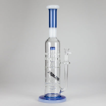 Armani Glass | 16" Double Percolator Bong – Premium Dual-Chamber Water Pipe