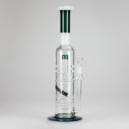 Armani Glass | 16" Double Percolator Bong – Premium Dual-Chamber Water Pipe