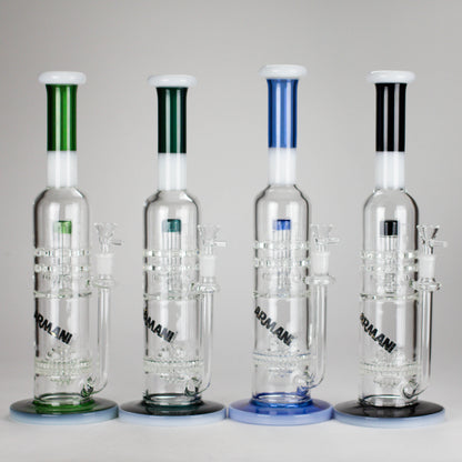 Armani Glass | 16" Double Percolator Bong – Premium Dual-Chamber Water Pipe