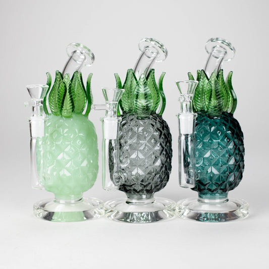 7.5" PinePop Glass Bong – Pineapple Shaped, 5mm Thick Glass