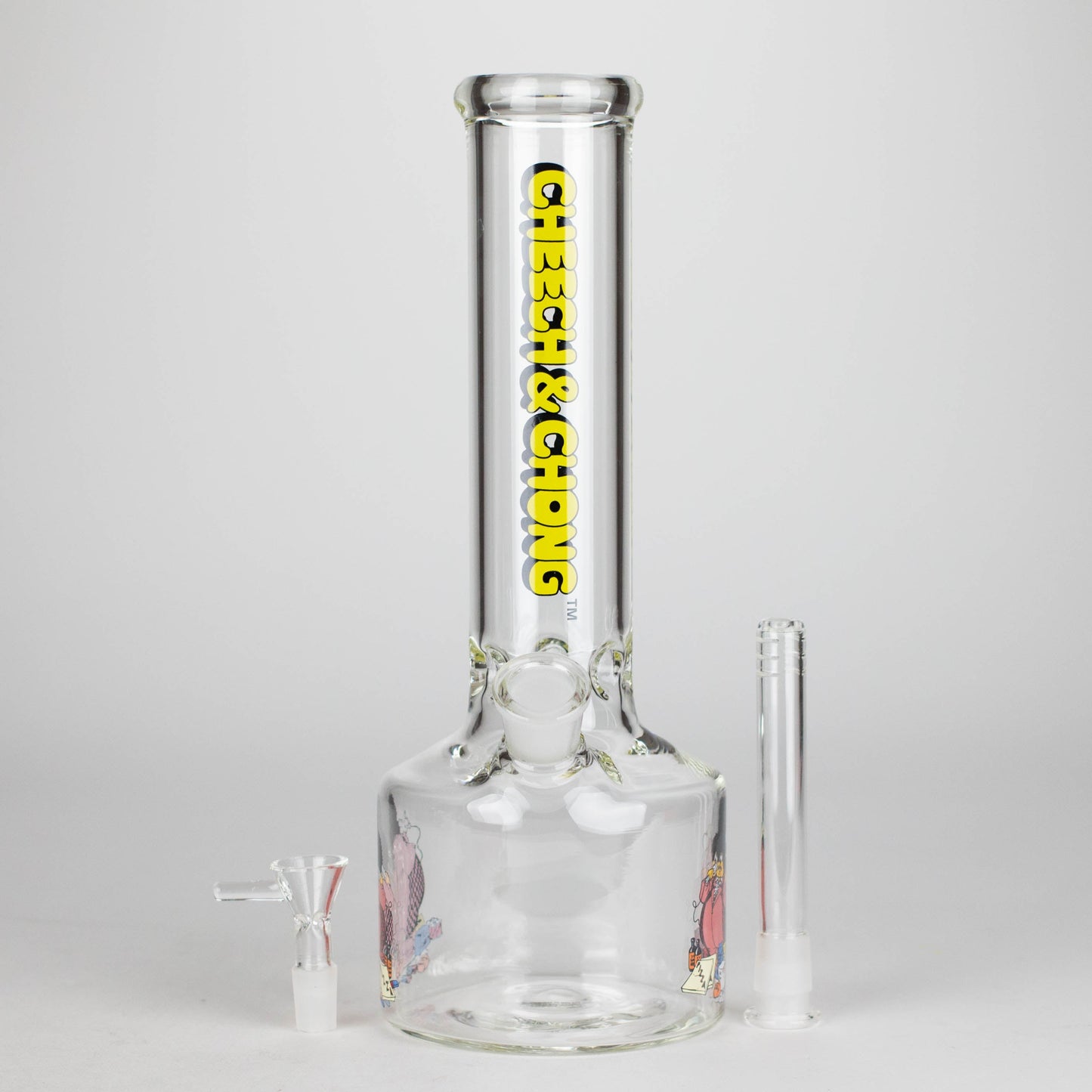 Cheech & Chong® Glass | 12" Tall Bloat On Canteen Base Water Pipe