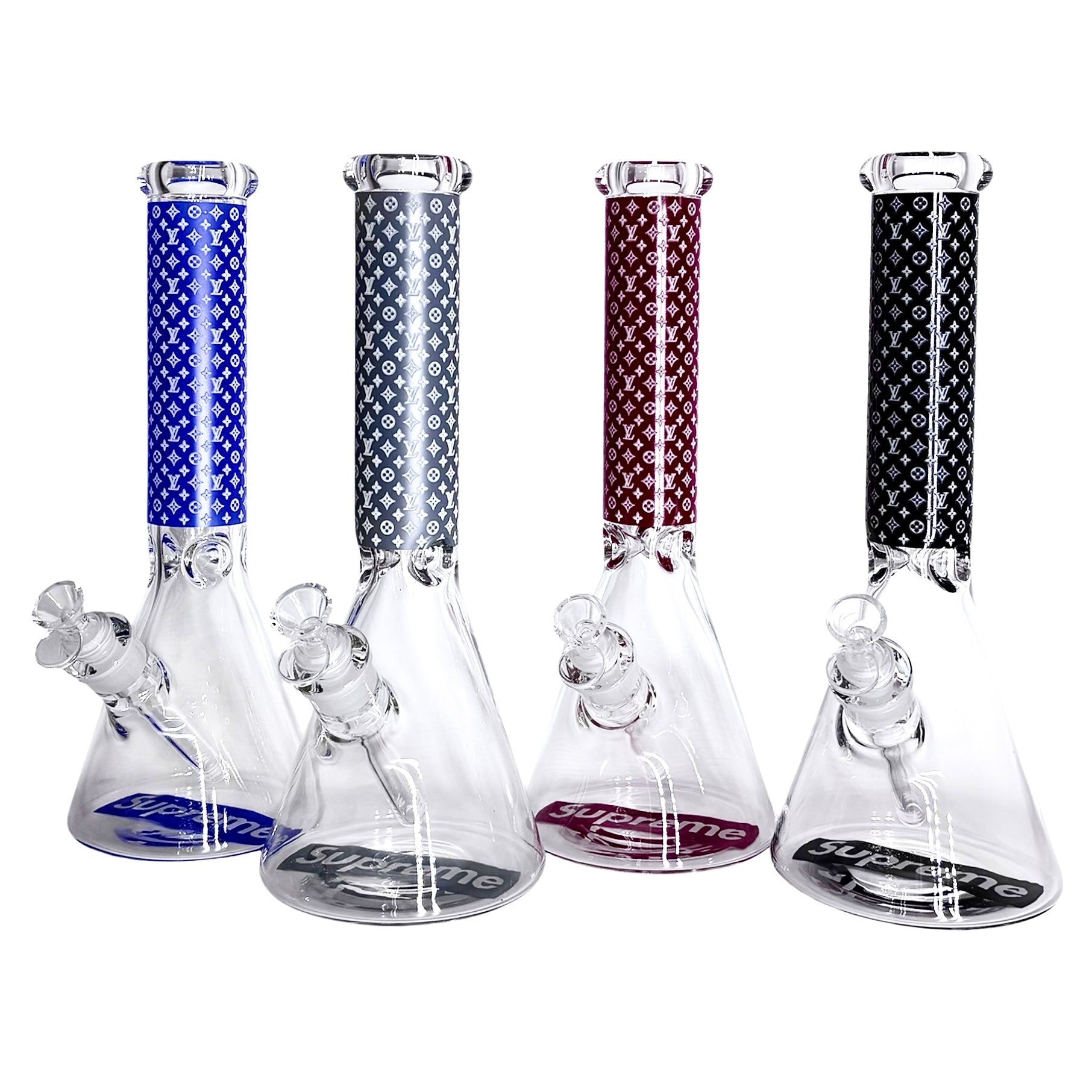 14" Stylish Glow-in-the-Dark Glass Bong – 7mm Thick
