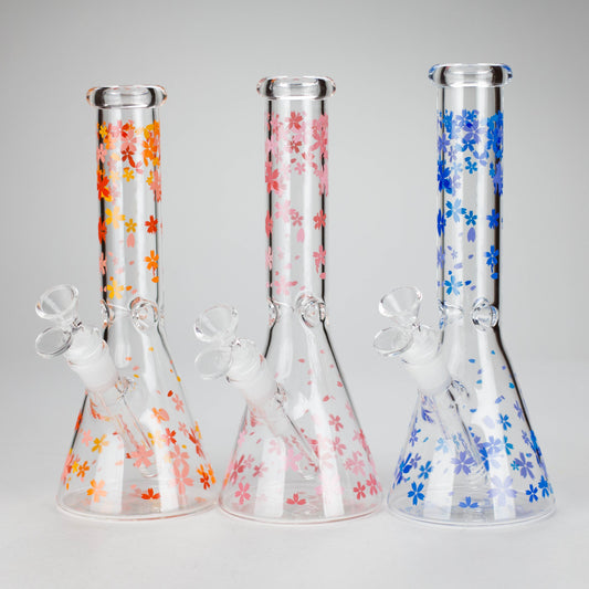 10" Comic Design Glass Beaker Bong – 14mm Bowl Joint