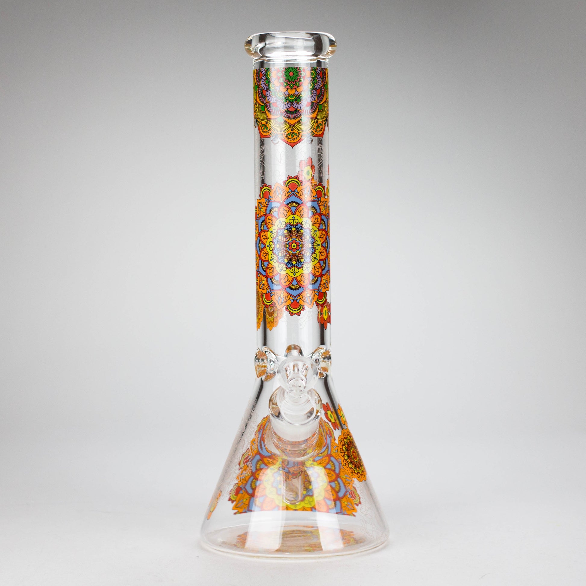 14" Flower Design Glass Bong – 7mm Thick with Ice Catcher