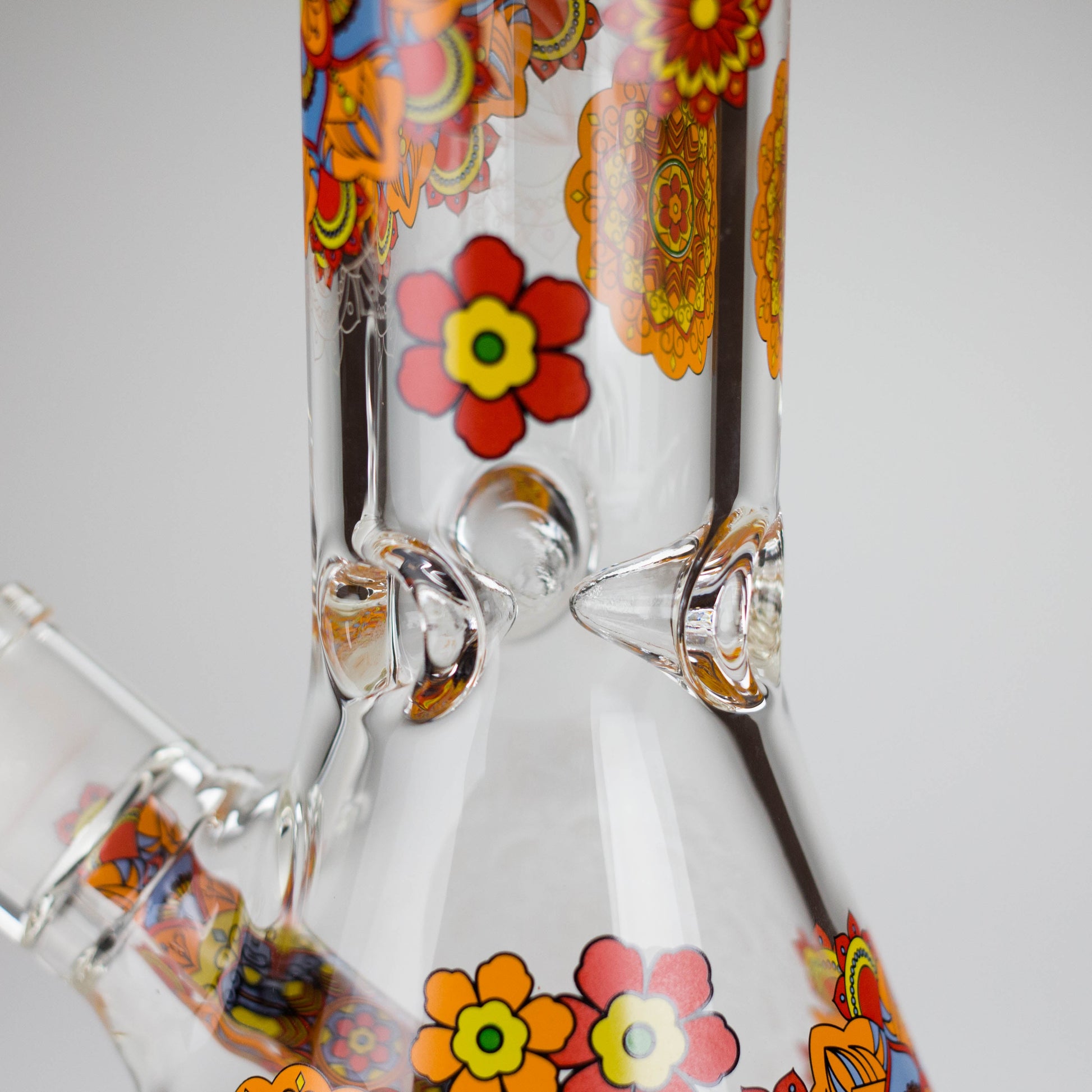 14" Flower Design Glass Bong – 7mm Thick with Ice Catcher
