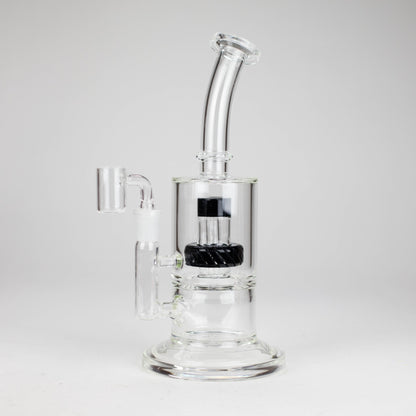 9 2-in-1 Color accented Glass Dag Rig with Percolator featuring a sleek and modern design for smooth sessions.