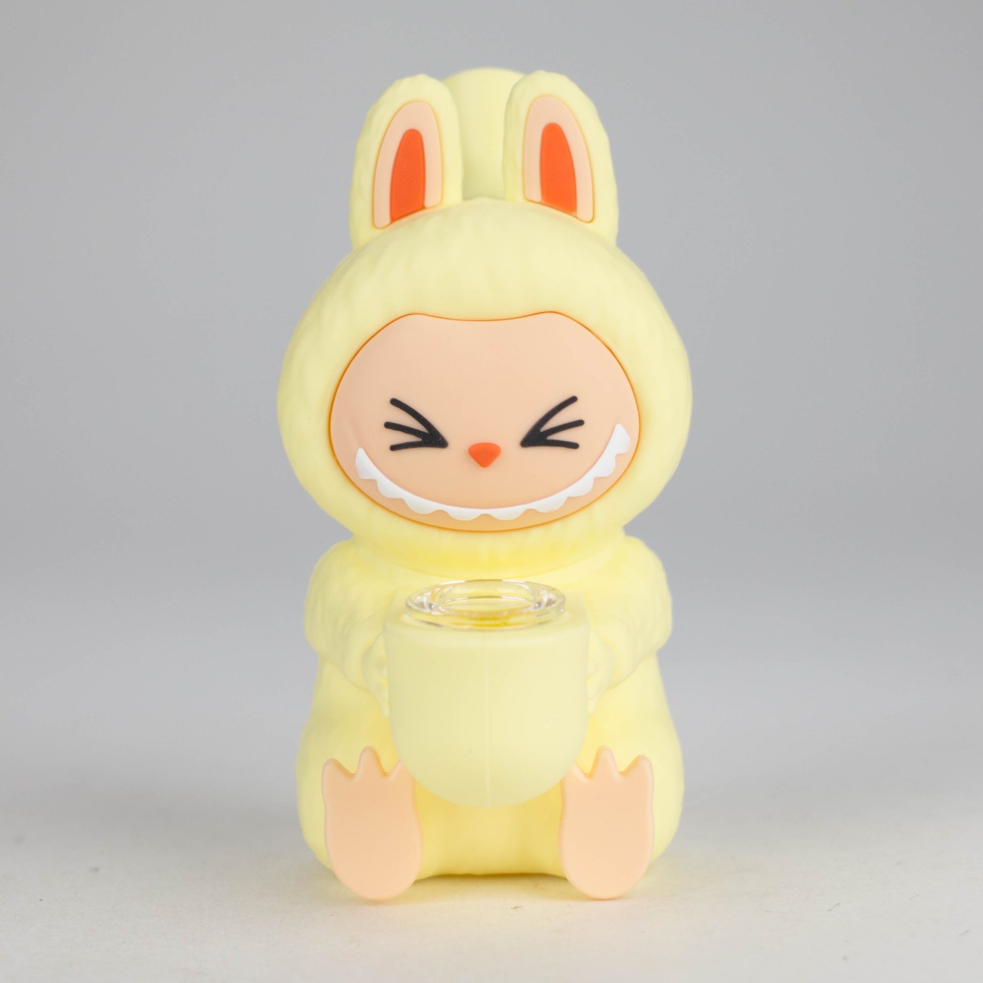 6 Popular Character Design Silicone Bong featuring a cute yellow bunny character with a smiling face.