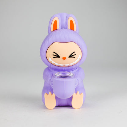 6 Popular Character Design Silicone Bong in purple bunny character design, perfect for fun and durable on-the-go sessions.