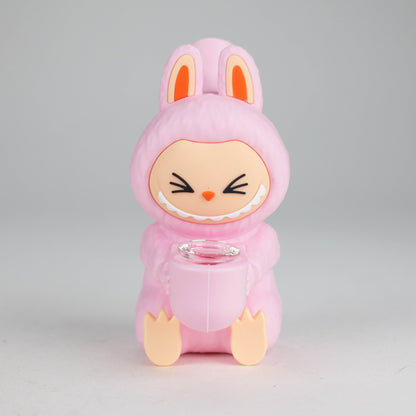 6 Popular Character Design Silicone Bong in cute pink bunny design, perfect for fun on-the-go sessions.