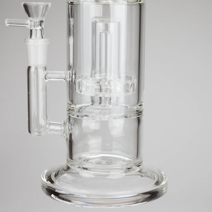 9" 2-in-1 Color accented Glass Dag Rig with Percolator - clear glass design for smooth sessions.