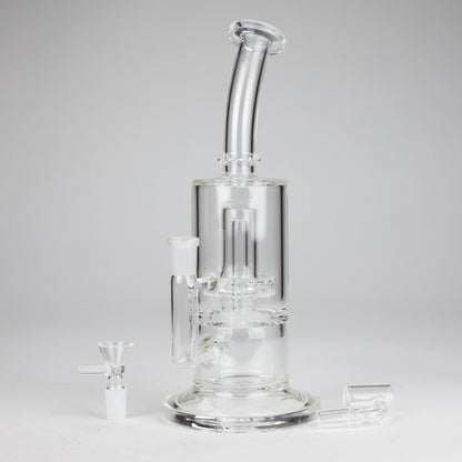 9" 2-in-1 Color accented Glass Dag Rig with Percolator for smooth flower and concentrate sessions