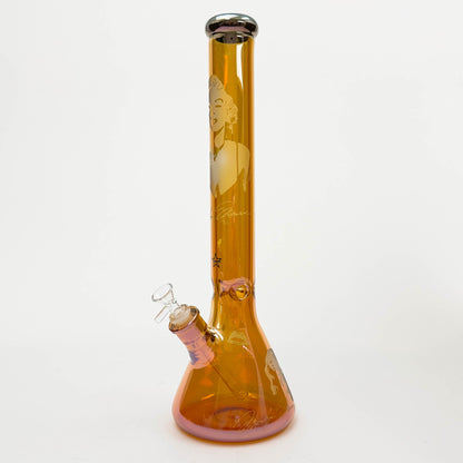 18" 7mm Glass Beaker Bong with Monroe Design and Ice Catcher