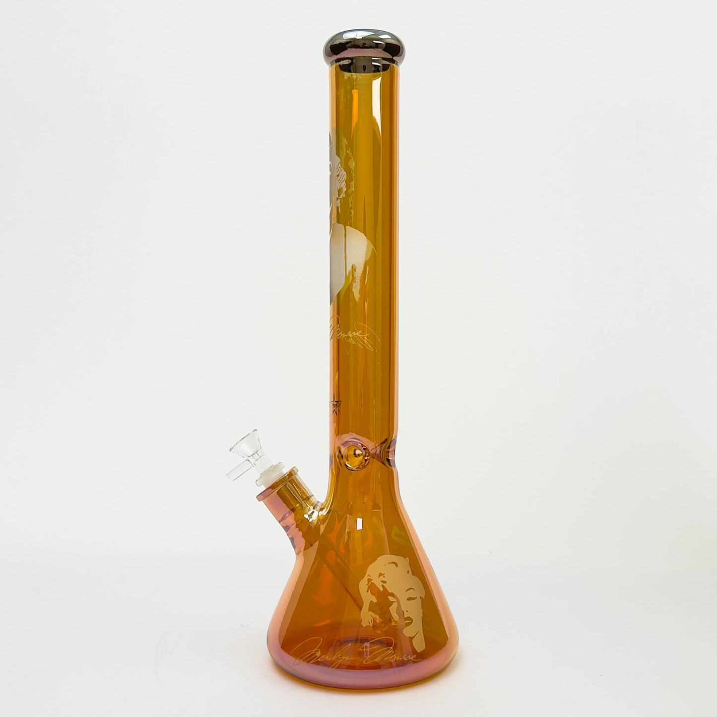 18" 7mm Glass Beaker Bong with Monroe Design and Ice Catcher