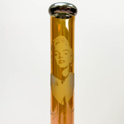 18" 7mm Glass Beaker Bong with Monroe Design and Ice Catcher