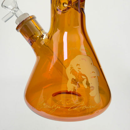 18" 7mm Glass Beaker Bong with Monroe Design and Ice Catcher