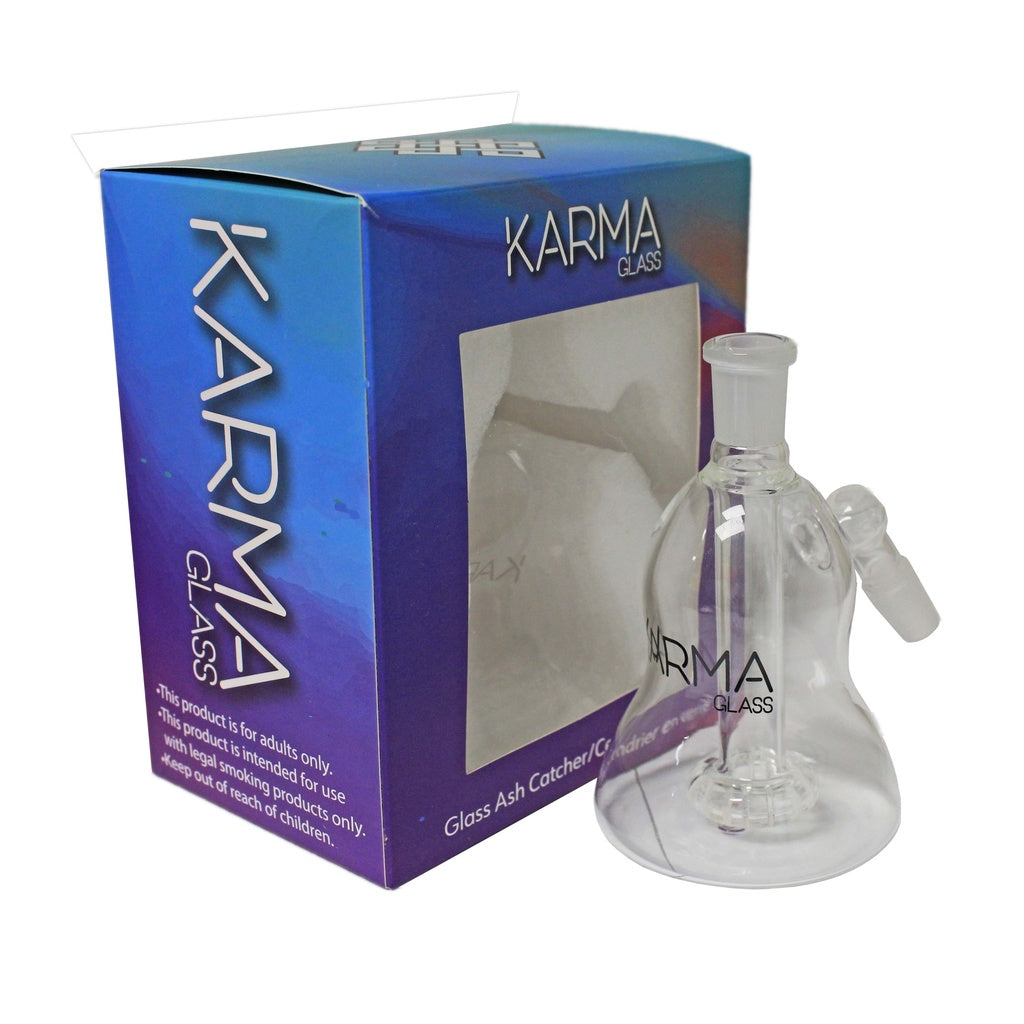 Karma | Glass Ash Catcher Glass 14mm 45deg Circ (Clear) - Hi Time