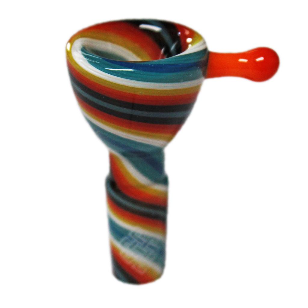 Karma | 14mm Reversal Ground Joint Glass Bowl  (Rainbow) - Hi Time