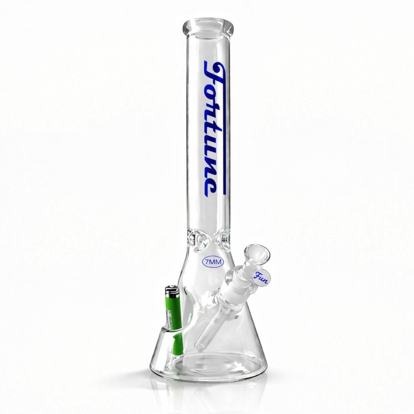Fortune | 18" Beaker Bong – 7mm w/ Lighter Holder - Hi Time
