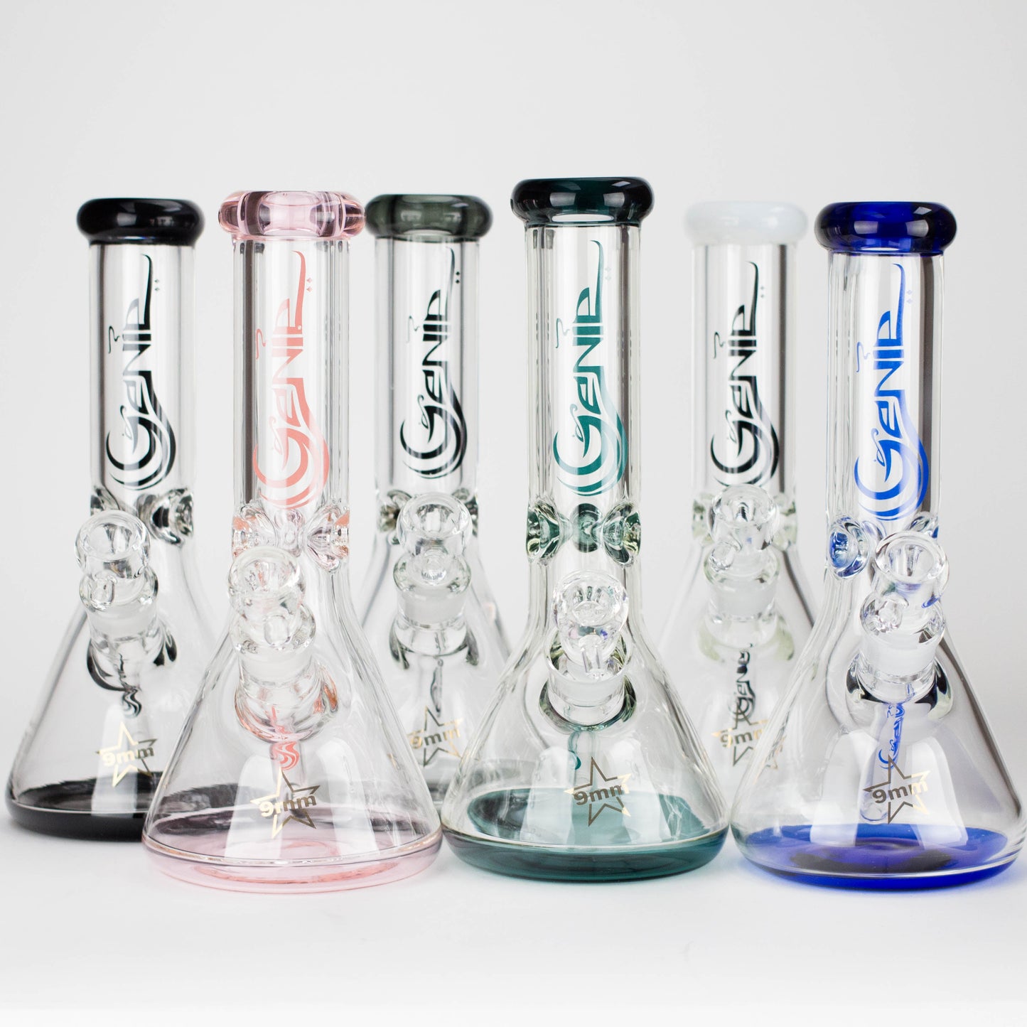 Genie | 12" Classic Beaker Bong – 9 mm Thick Clear Glass ( F7-001 ) - Hi Time