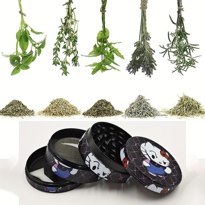 Hello Kitty wearing Fashion Glasses four-layer metal grinder, metal grinder, spice grinder, grinder, household gadget