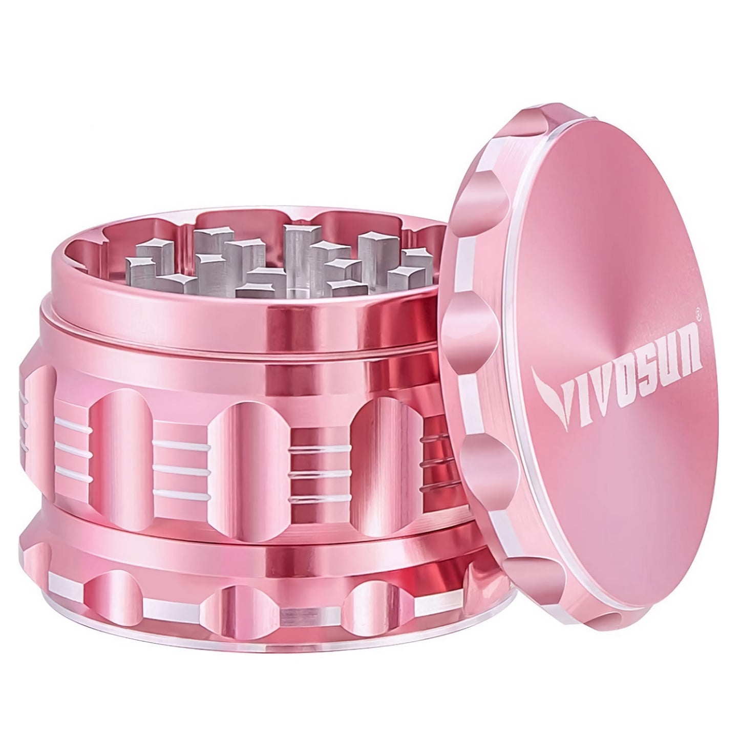 2.5" inch Herb Grinder, 4-Layer Aluminum Spice Grinder with Magnetic Lid, Mesh Screen for Home, Kitchen, Spices, Herbs - 03