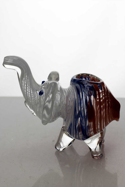 Standing elephant glass hand pipe