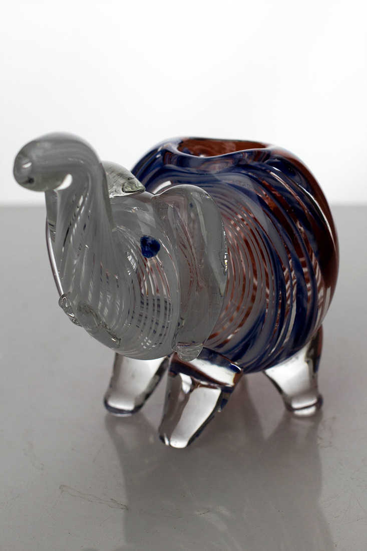 Standing elephant glass hand pipe