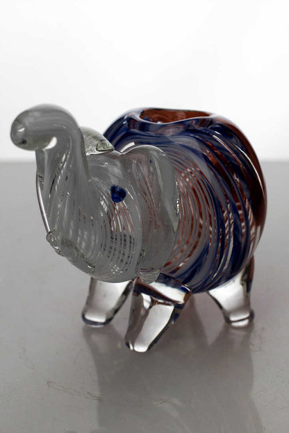 Standing elephant glass hand pipe